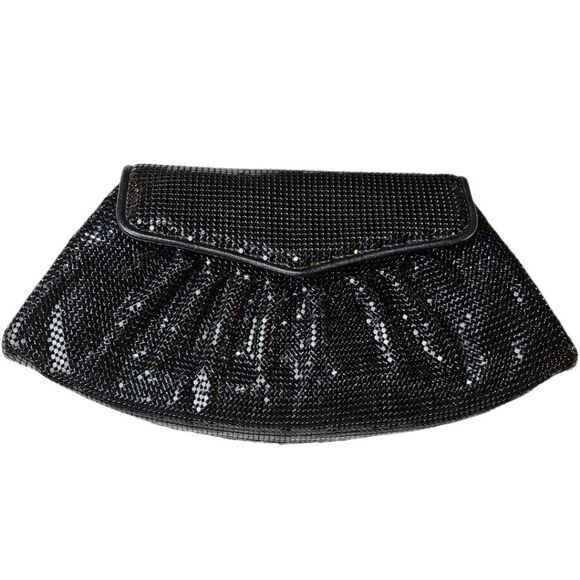 Vintage Gold Metal Mesh Evening Bag Clutch 1980s Chain Strap ✨ - Picture 2 of 11